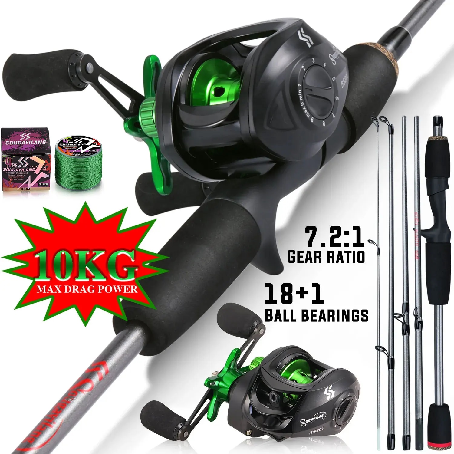 Fishing Rod Combo - Sougayilang – canne à pêche Combo
